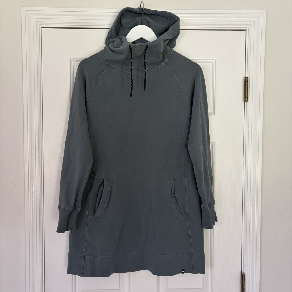 American Giant Womens Size Medium Hoodie Dress Pullover Long Sleeve Gray USA